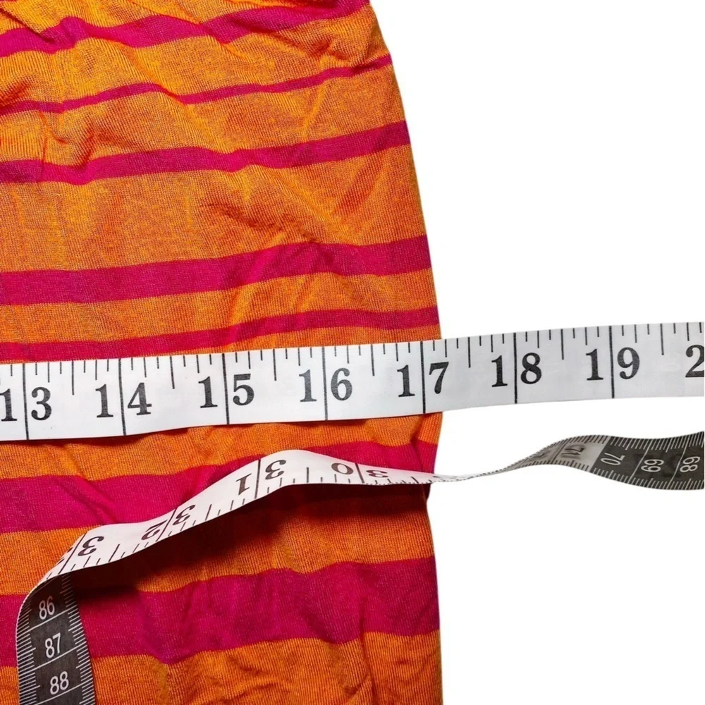 Calvin‎ Klein Striped Pink Orange Drawstring Waist Casual Dress - Picture 12 of 15